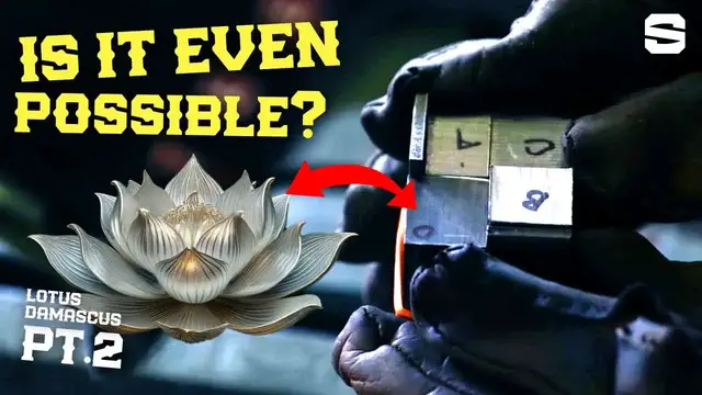 'Video thumbnail for Forging a Damascus Steel Lotus Flower Knife: Bladesmithing, Pattern Welding & Metalworking by Stelter MFG'