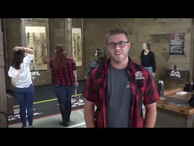 'Video thumbnail for Axe throwing at the Pigeon Forge Axe House'