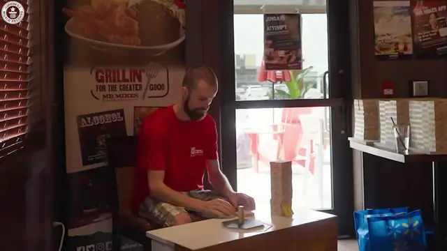 'Video thumbnail for Huge display of Jenga blocks balanced on just a single block'