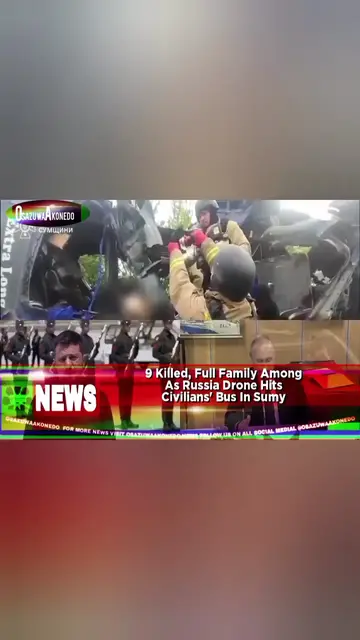 'Video thumbnail for 9 Killed, Full Family Among As Russia Drone Hits Civilians' Bus In Sumy '