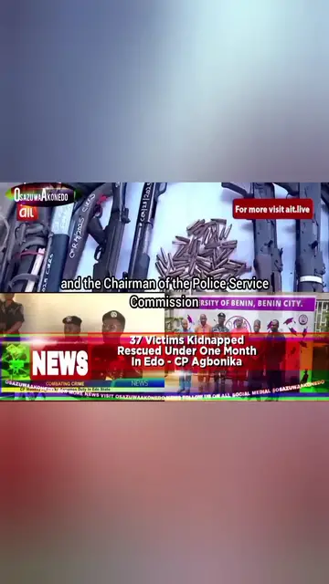 'Video thumbnail for 37 Victims Kidnapped Rescued Under One Month In Edo - CP Agbonika '