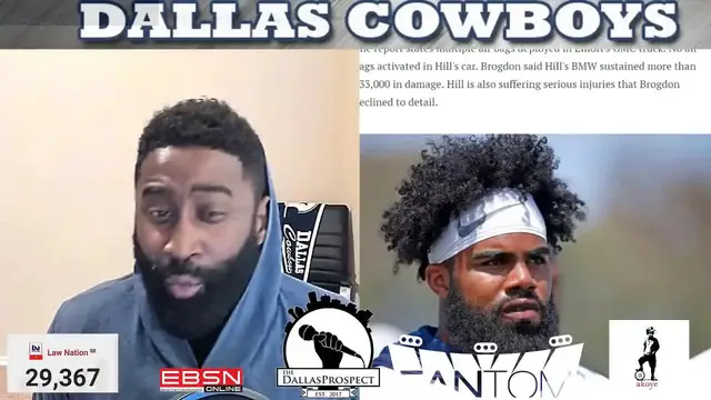 'Video thumbnail for law nation sports: dallas cowboys' ezekiel elliott lawsuit, ronnie hill car accident, and 2018 training camp talk'