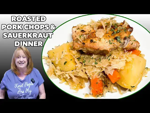 'Video thumbnail for THE BEST ROASTED PORK CHOPS & SAUERKRAUT DINNER  I Learned From My Mom'