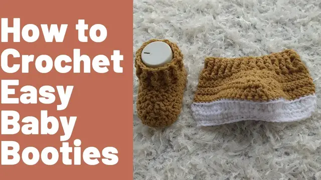 'Video thumbnail for how to crochet easy and fast unisex baby booties for beginners (worked flat)'