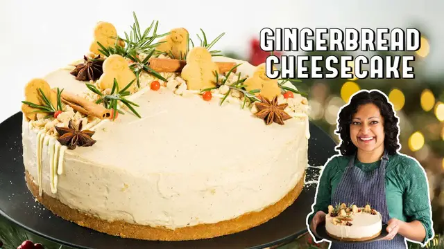 'Video thumbnail for Gingerbread Cheesecake Recipe (No Bake) // The PERFECT Christmas Indulgence'