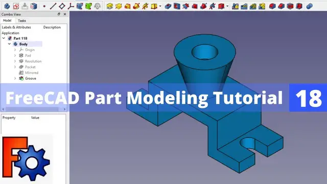'Video thumbnail for FreeCAD Part Modeling Tutorial 18 | FreeCAD Tutorial | FreeCAD Beginner Tutorial | Mechnexus |'