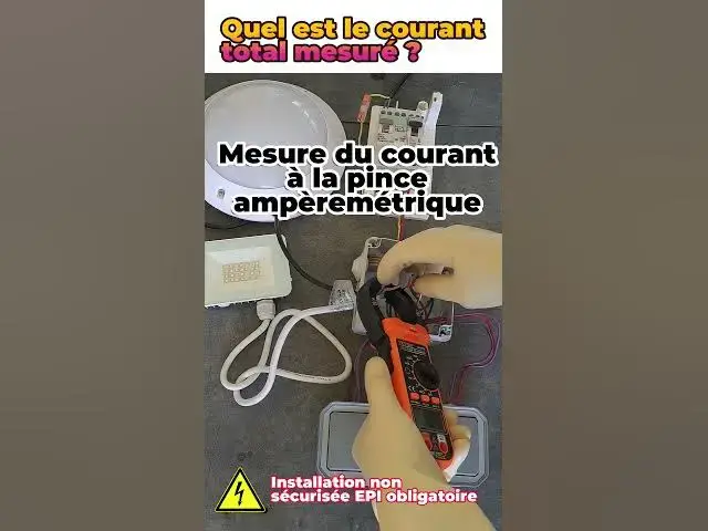 'Video thumbnail for Quel courant total est mesuré à la pince ampèremétrique sur le circuit d'éclairage en va-et-vient ?'