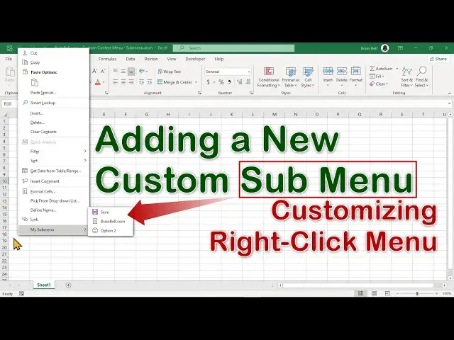 'Video thumbnail for Adding a Custom Submenu to Excel's Right-Click Menu Using VBA'