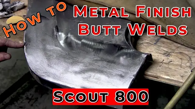 'Video thumbnail for How to metal finish a butt weld: Scout 800 Fender'