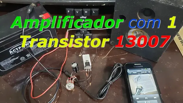 'Video thumbnail for Mini Amplificador com 1 Transistor 13007 de Fonte de PC'