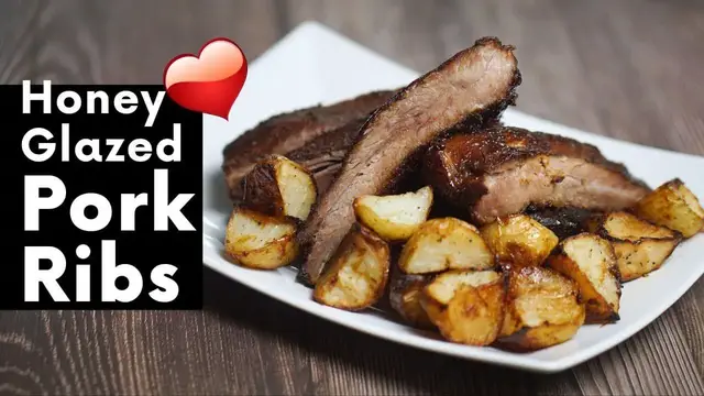 'Video thumbnail for Baked Honey Glazed Pork Ribs (Fall Off The Bone) with A Side of Roast Potatoes'