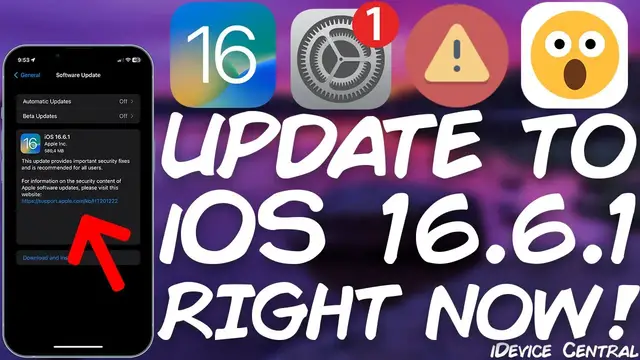 'Video thumbnail for You SHOULD UPDATE To iOS 16.6.1 NOW! Here's Why!'
