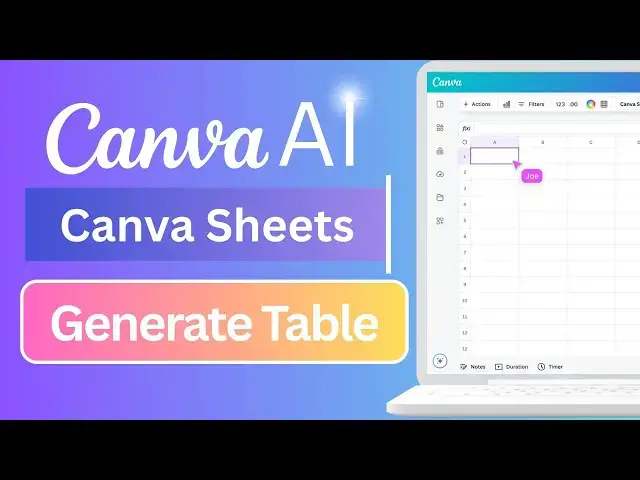'Video thumbnail for How to Generate Table with AI in Canva Sheets'