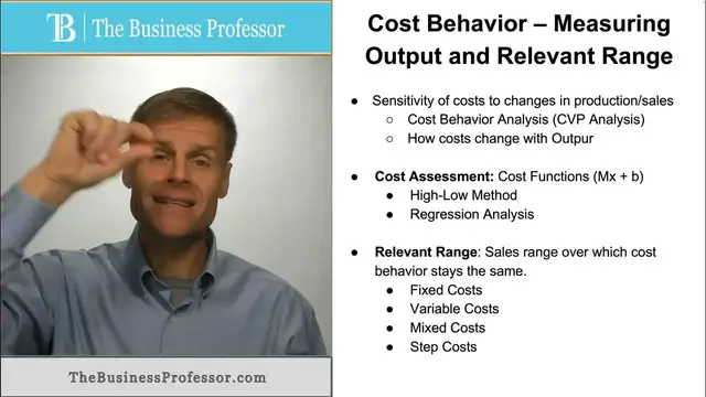 'Video thumbnail for Cost Behavior - Measuring Output and Relevant Range'