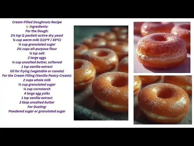 'Video thumbnail for How to make cream filled doughnuts'