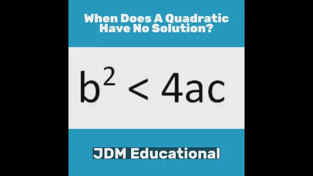 'Video thumbnail for When Does A Quadratic Have No Solution?'