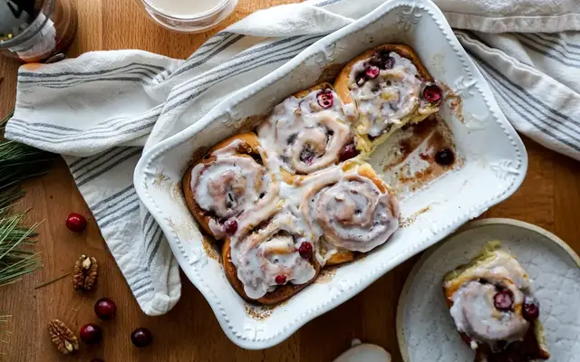 'Video thumbnail for Cranberry Pecan Cinnamon Buns'