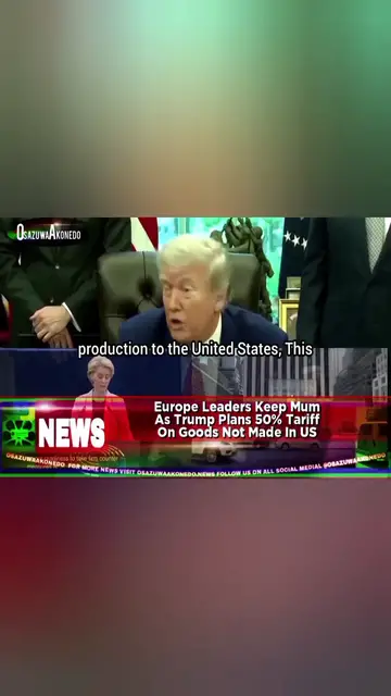 'Video thumbnail for Europe Leaders Keep Mum As Trump Plans 50% Tariff On Goods Not Made In US '
