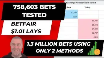 'Video thumbnail for Profitable Betfair Trading Methods with over 1.3 million bets combined in 10 week case study'