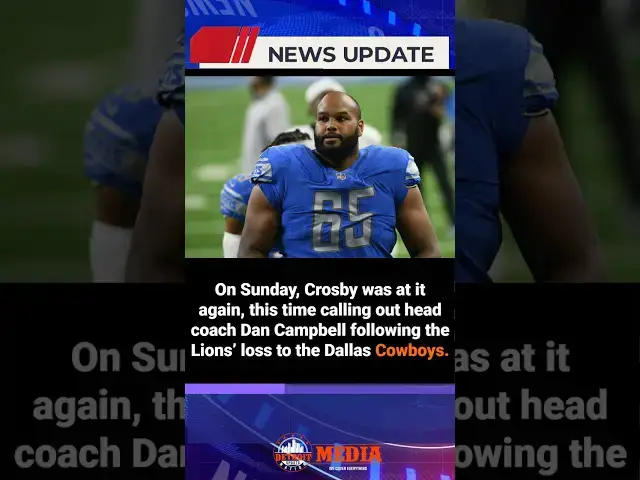 'Video thumbnail for Tyrell Crosby fires shot at Lions’ HC Dan Campbell'