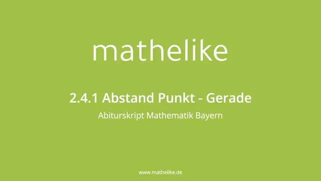 'Video thumbnail for 2.4.1 Abstand Punkt - Gerade'