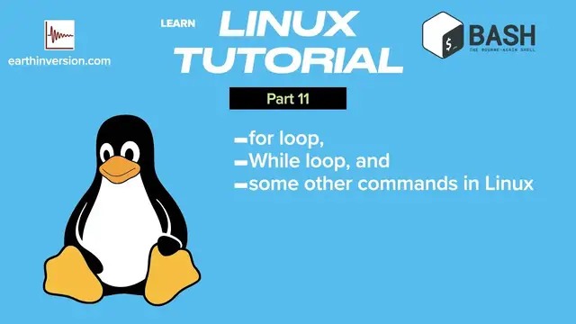 'Video thumbnail for Linux Tutorial   Part 11: for loop, while loop and all that'