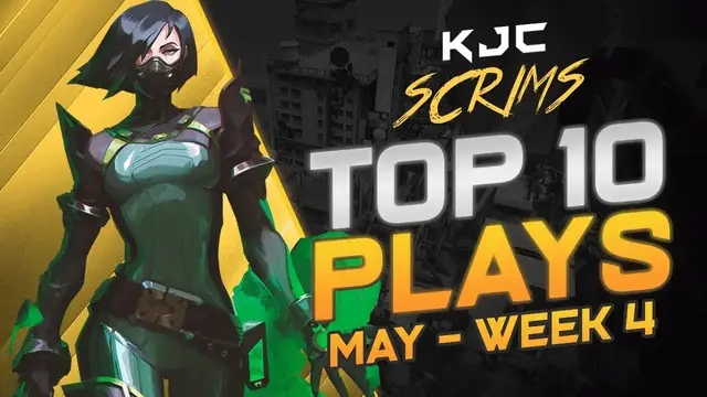 'Video thumbnail for TOP 10 VALORANT PLAYS OF THE WEEK | May - Week 4 | KJC Scrims by KJC eSports'