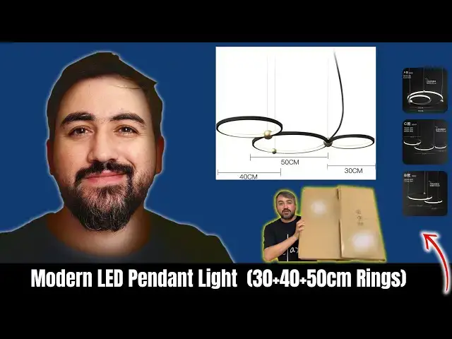 'Video thumbnail for Modern LED Pendant Light Elegant Mid-Century Chandelier for Dining & Living Rooms (30+40+50cm Rings)'