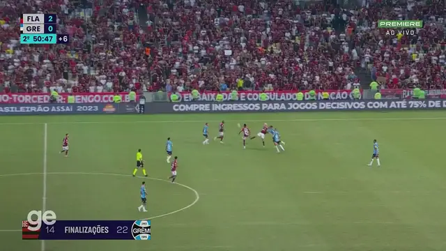 'Video thumbnail for Aos 51 min do 2o tempo - gol de cabeça de Bruno Henrique do Flamengo contra o Gremio'