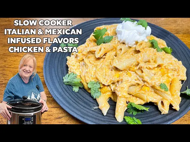 'Video thumbnail for SLOW COOKER ITALIAN & MEXICAN INFUSED PASTA & CHICKEN'
