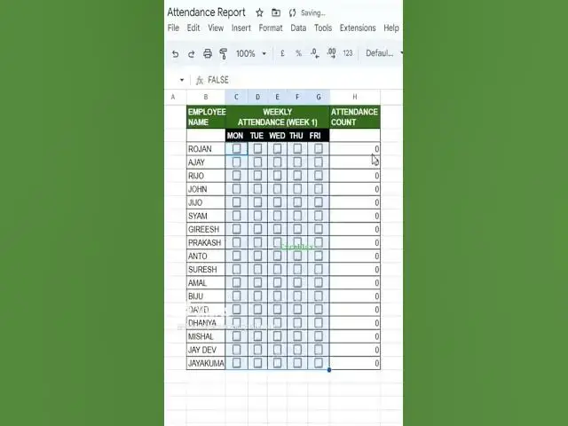 'Video thumbnail for How to create an attendance sheet in Google Sheets? #shorts #shortsfeed #d365snippets #excel'