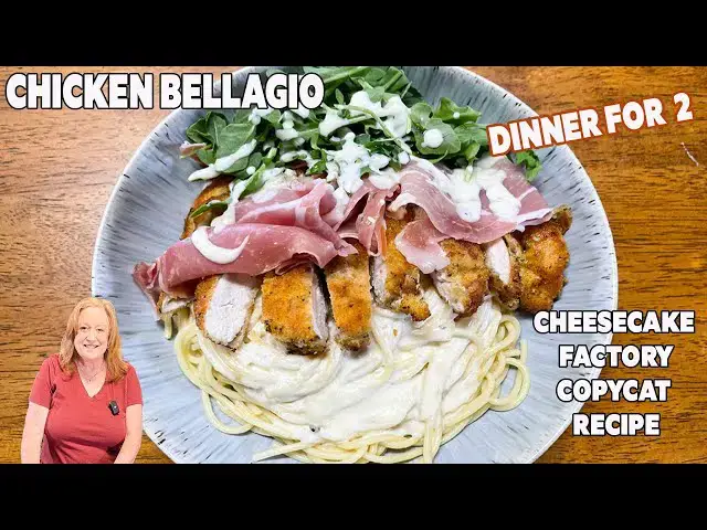 'Video thumbnail for CHICKEN BELLAGIO Copycat Cheesecake Factory Recipe DINNER FOR TWO'