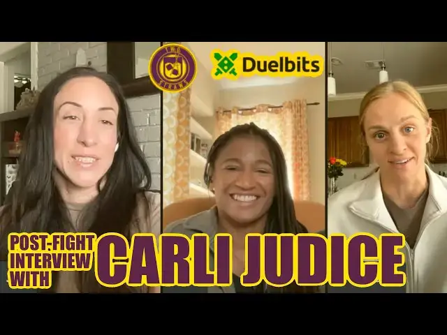'Video thumbnail for Carli Judice Post Fight Interview w/ UFC vets Jessica Penne and Angela Hill'