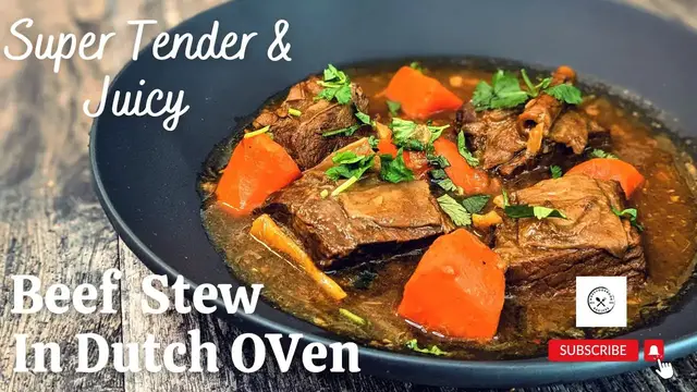 'Video thumbnail for How to make EASY Beef Stew In Dutch Oven -  Super Tender and Juicy!'