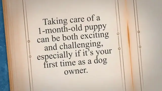 'Video thumbnail for Guide to Taking Care of Your 1-Month-Old Puppy'