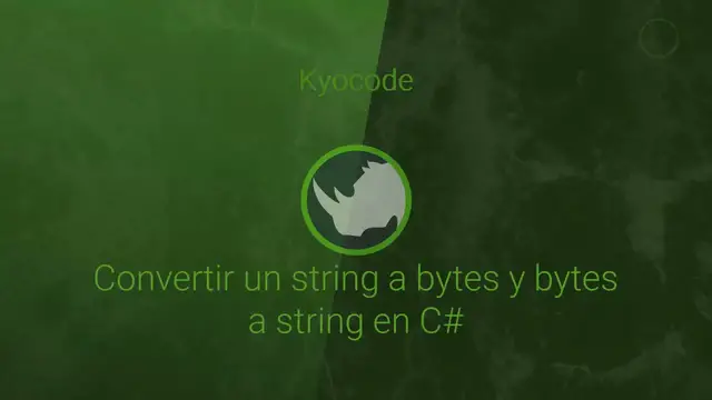 'Video thumbnail for Convertir un string a bytes y bytes a string en C#'