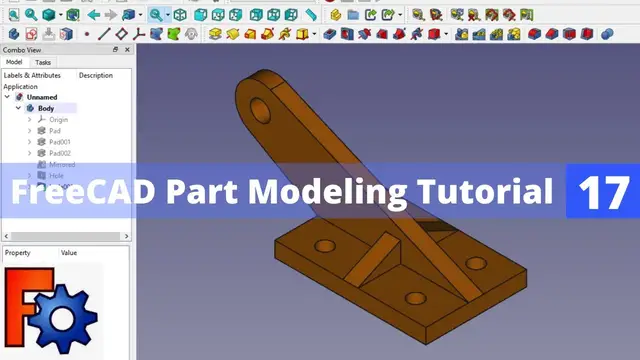 'Video thumbnail for FreeCAD Part Modeling Tutorial 17 | FreeCAD Tutorial | FreeCAD Beginner Tutorial | Mechnexus |'