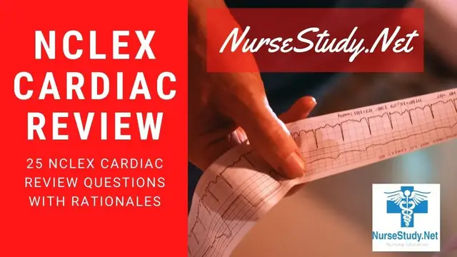 'Video thumbnail for NCLEX Review Cardiac Exam Questions with Answers and Rationales 25 Questions for Nursing Students'