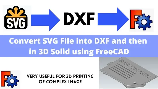 'Video thumbnail for Convert SVG file into DXF and then 3D Solid | FreeCAD 3D Printing| FreeCAD Tutorial |'