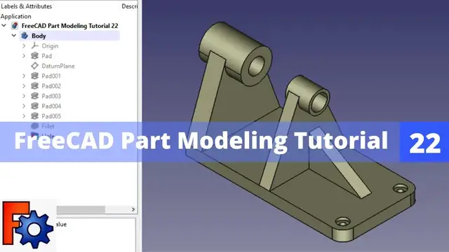 'Video thumbnail for FreeCAD Part Modeling Tutorial 22 | FreeCAD Tutorial | FreeCAD Part Design Workbench |'