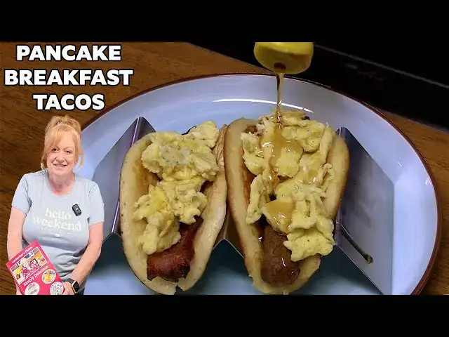 'Video thumbnail for PANCAKE BREAKFAST TACOS Sweet and Savory Breakfast Idea'