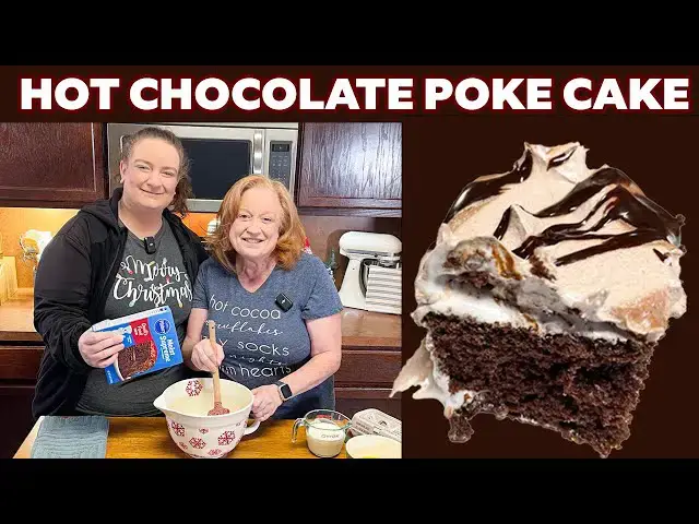 'Video thumbnail for HOLIDAY HOT CHOCOLATE POKE CAKE Made Easy with Box Cake Mix'