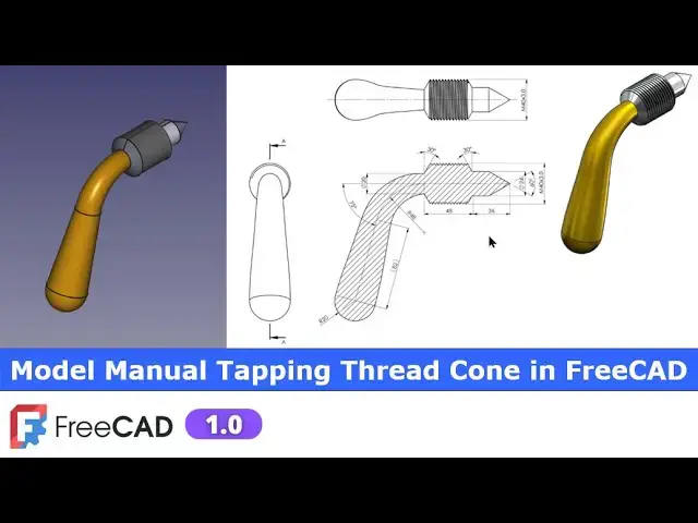 'Video thumbnail for Tapping Thread Cone in FreeCAD | FreeCAD Tutorial | FreeCAD Drawing | Mechnexus |'