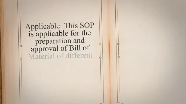 'Video thumbnail for SOP; Preparation and Approval of Bill of material (BOM)'