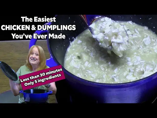 'Video thumbnail for The Easiest CHICKEN AND DUMPLINGS You've Ever Made, 5 Ingredient 30 Minute Meal'