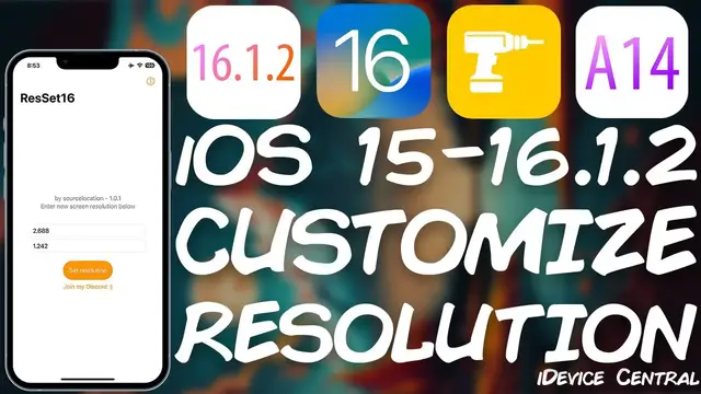 'Video thumbnail for iOS 15 - 16.1.2 JAILBREAK News: Screen RESOLUTION Changer RELEASED! App Works For All Devices!'