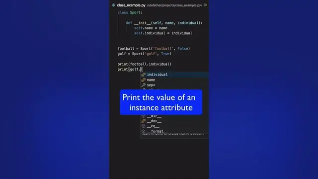 'Video thumbnail for Python Class Init, Instances and Instance Attributes #shorts'