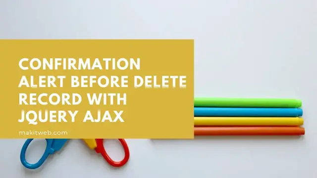 'Video thumbnail for Confirmation alert Before Delete record with jQuery AJAX'
