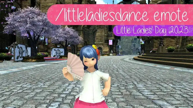 'Video thumbnail for FFXIV Little Ladies' Dance Emote - Ballroom Etiquette: Fan Fare |  FF14 Little Ladies' Day 2023'