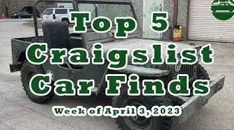 'Video thumbnail for Top 5 Craigslist Cars - Week of April 3, 2023'